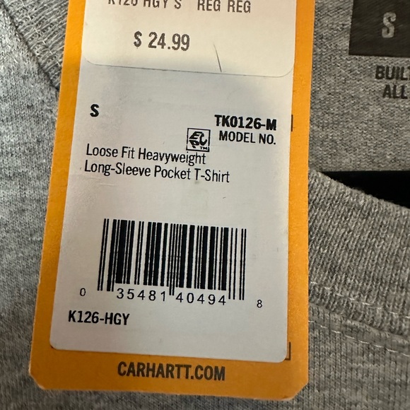 Carhartt Heather Gray Long Sleeve Tee - Picture 4 of 4